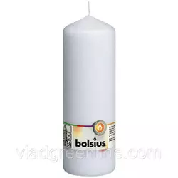 Цилиндрическая свечка 200/68 Bolsius белая