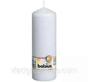 Цилиндрическая свечка 200/68 Bolsius белая